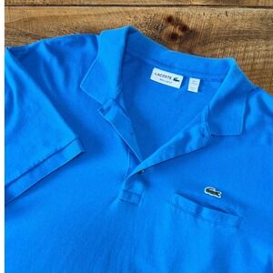 Lacoste Mens Blue Short Sleeve Regular Fit Cotton Summer Polo Shirt Size XXL (7)